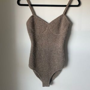 Zara sweater bodysuit - tan/ mocha size M